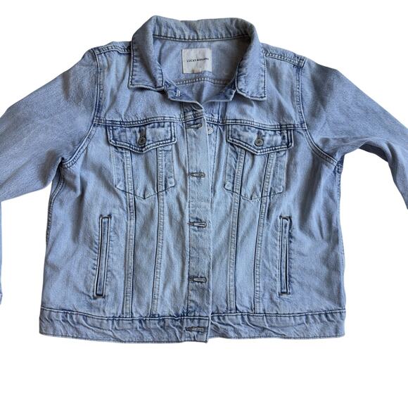 LUCKY BRAND Women Denim Tomboy Trucker Jacket CL Classic Light Acid Wash Jean - Picture 1 of 6